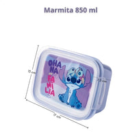 Conjunto Stitch com Garrafa de Tampa Rosqueável e Marmita com Trava
