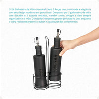 Galheteiro Nero em Vidro Hauskraft – 3 Peças 300 ml