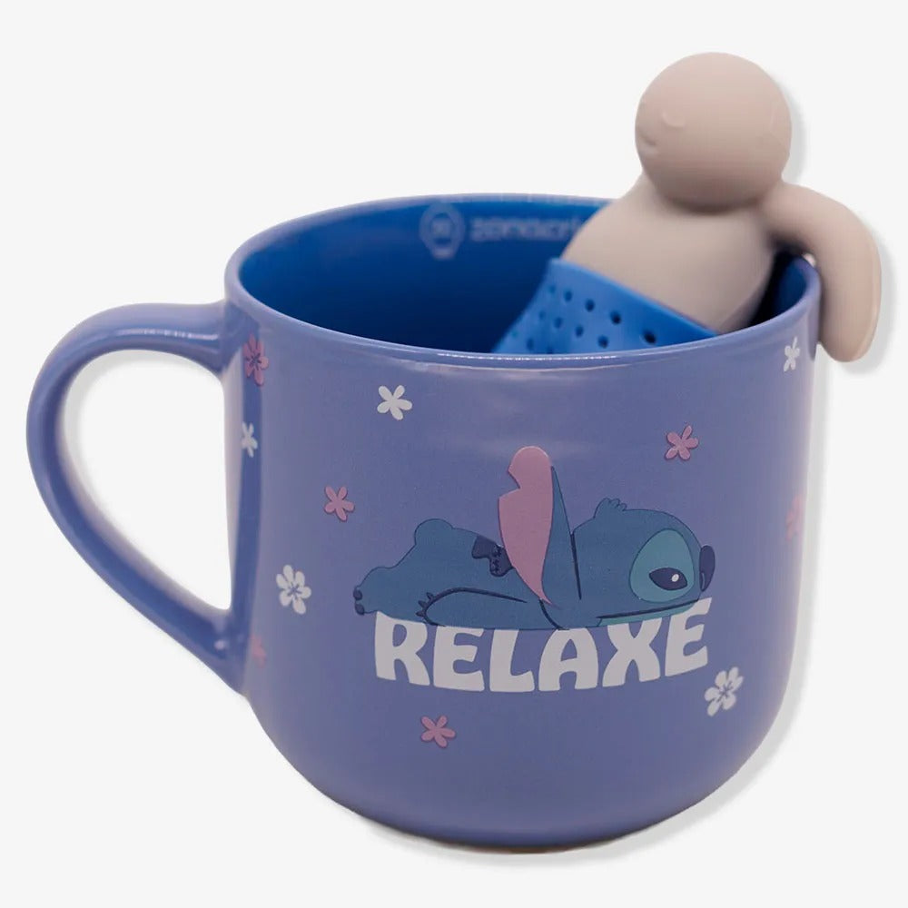 Caneca com Infusor de Chá 350ml Stitch Relaxe