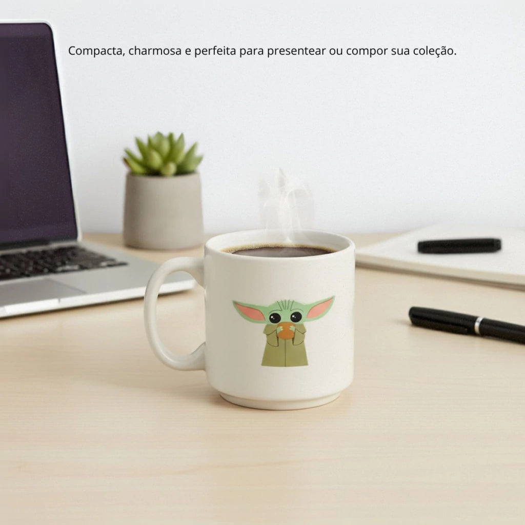 Caneca Mini Tina Baby Yoda em Cerâmica – 100 ml