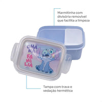 Conjunto Stitch com Garrafa de Tampa Rosqueável e Marmita com Trava