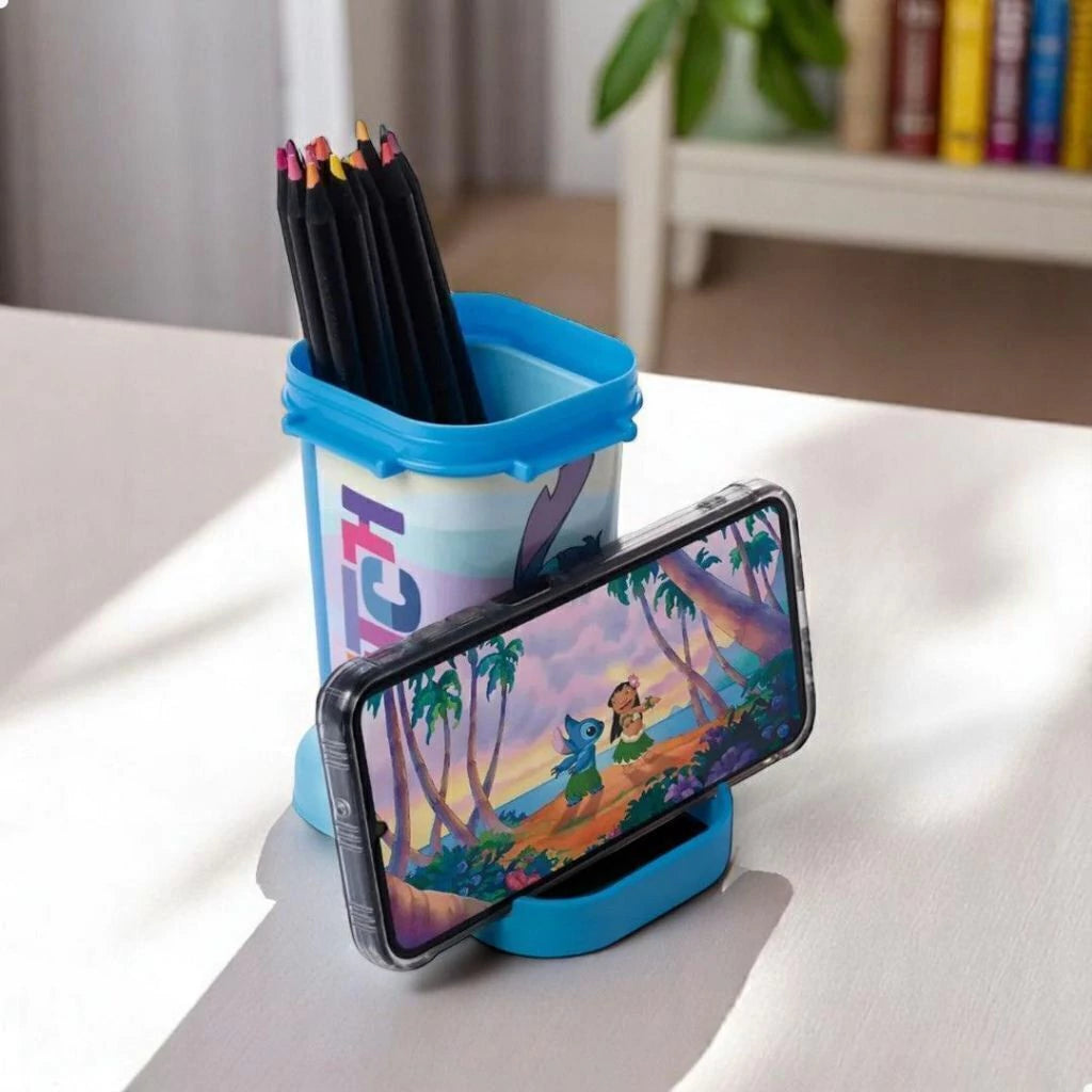Organizador Retrátil com Alça e Suporte para Celular Stitch