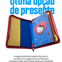 Caderno com Pasta Hello Kitty – 40 Folhas 21 x 41 cm