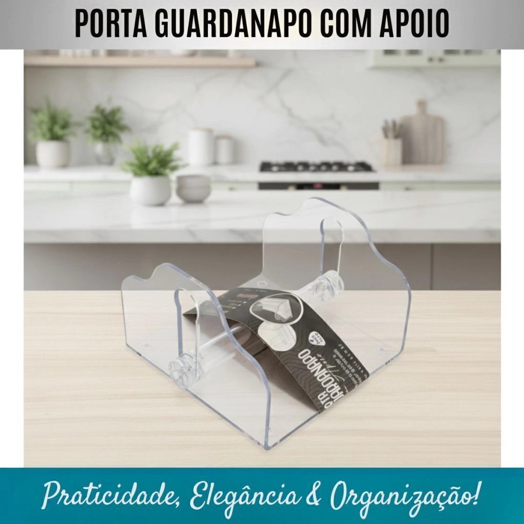 Porta-Guardanapo em Acrílico com Apoio Cristal