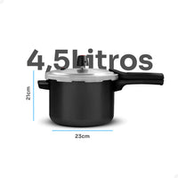 Panela de Pressão Panelux 4,5 L Antiaderente por Dentro e por Fora – Preta