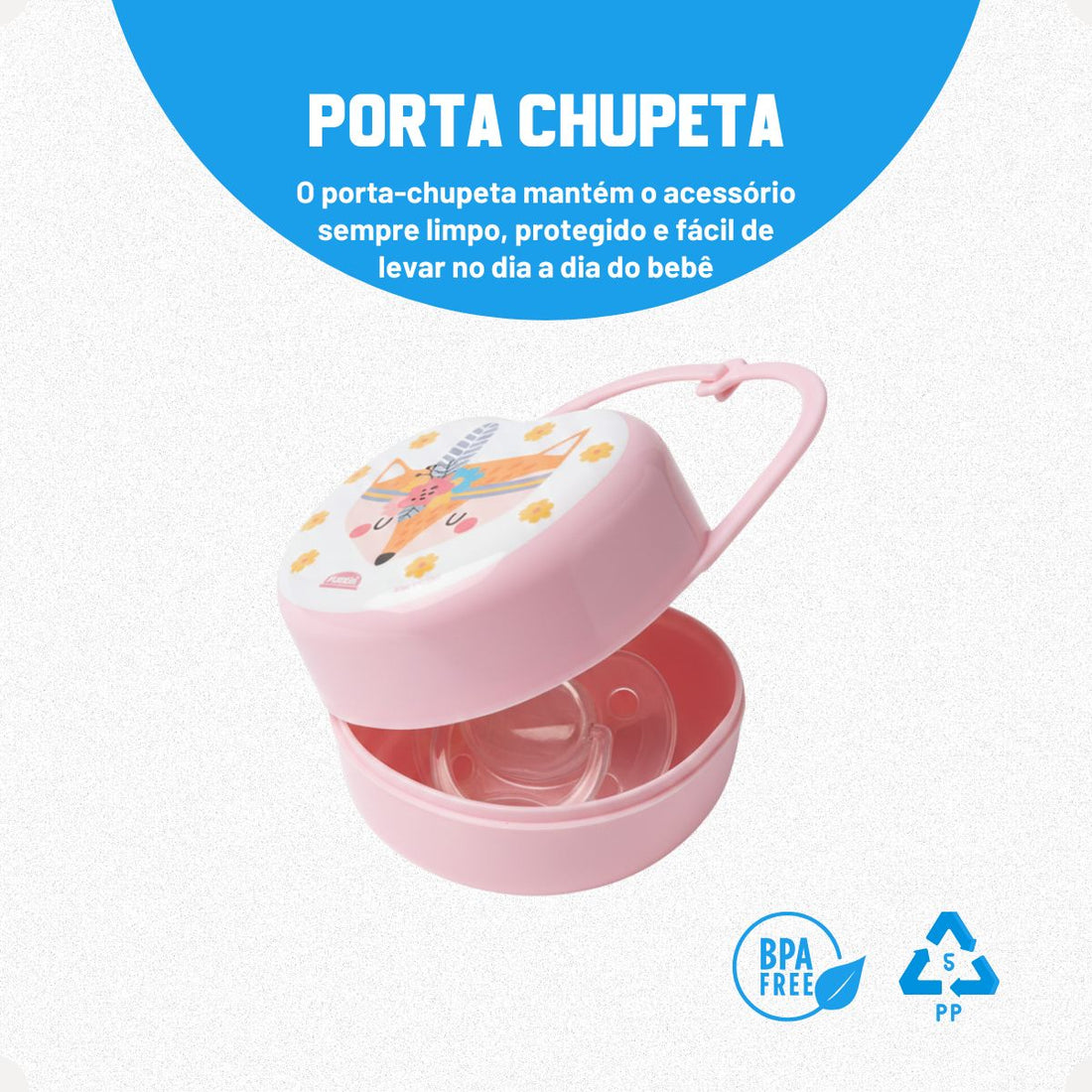 Kit Dosador de Leite em Pó 3 Compartimentos 300ml com Porta Chupeta com Alça e Porta Papinha Duplo com Encaixe 70ml Rosa