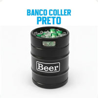 Barril Cooler Banco Preto com Tampa Marrom
