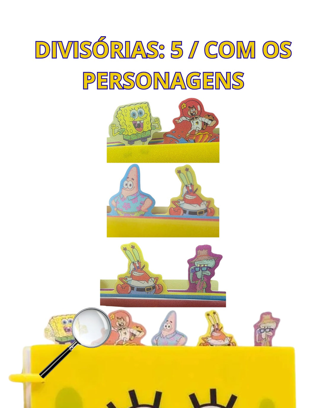 Caderno de Anotações com Divisória 21x16cm 100fls Bob Esponja