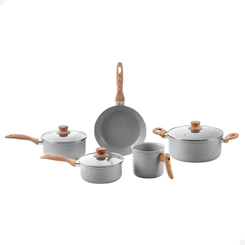 Conjunto de Panelas Brinox Ceramic Life Antiaderente – Cinza