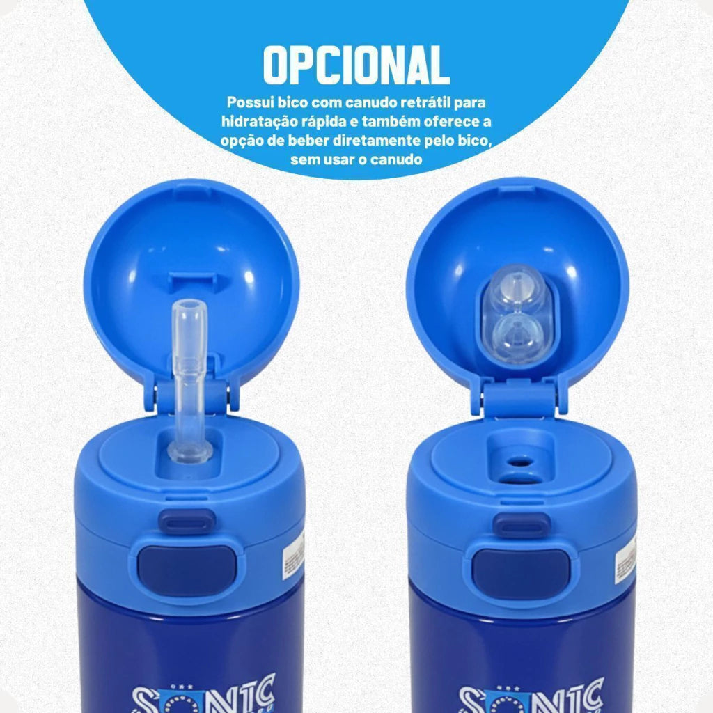 Garrafa Térmica Capsule com Canudo e Alça Sonic – 450 ml