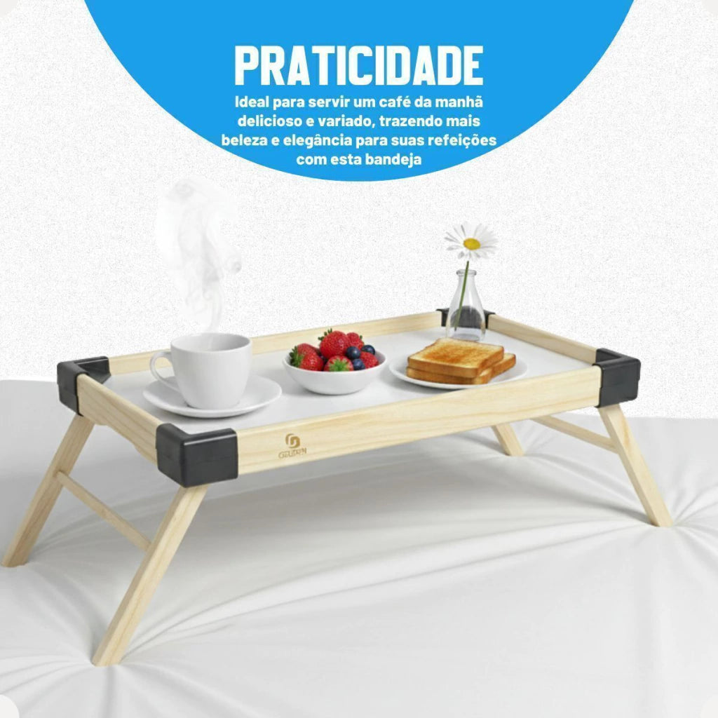 Bandeja para Servir Dobrável em Madeira Pinus Strong – 47 x 27 cm