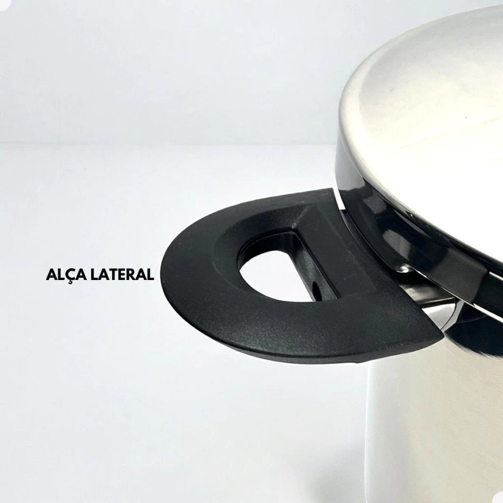 Panela de Pressão Brinox 6 L em Aço Inoxidável para Indução com 4 Travas de Segurança