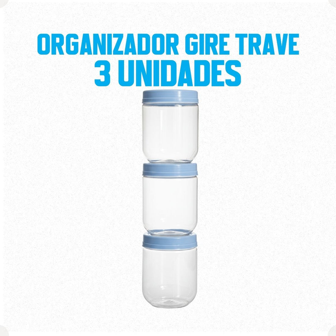 Kit Porta Condimentos Gire Trave 380ml 3 Peças Azul Claro