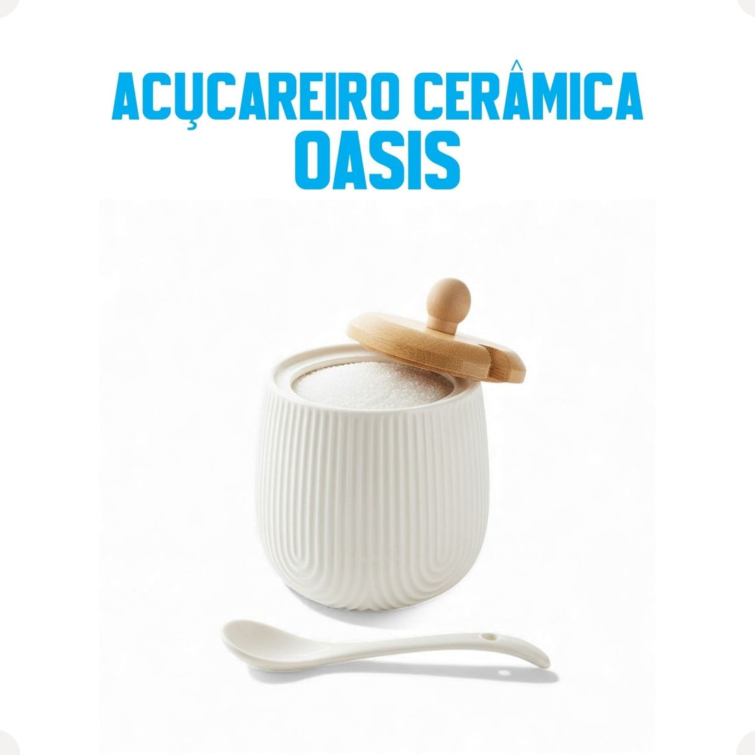 Açucareiro Cerâmica Oasis com Colher e Tampa 360ml