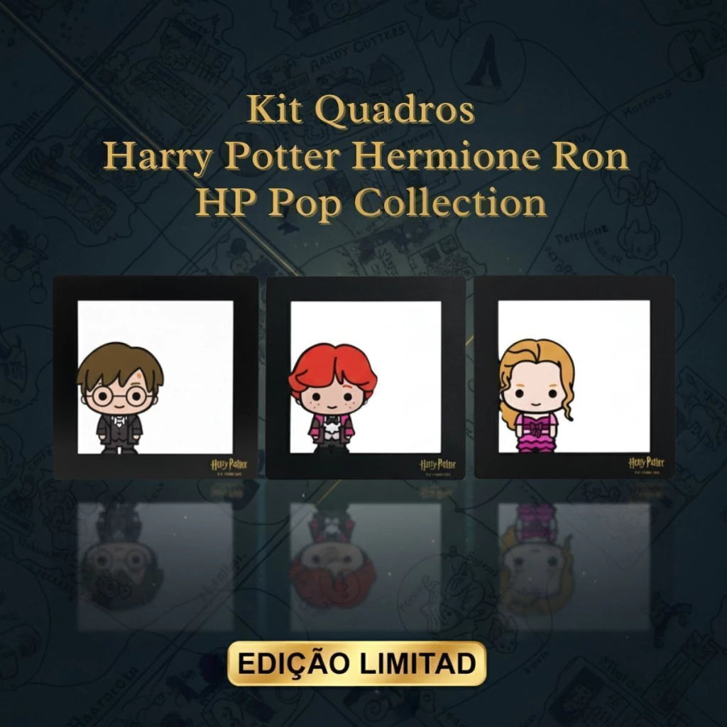 Conjunto de Quadros Harry Potter Pop Collection – 3 Peças