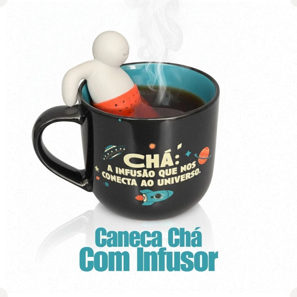Caneca com Infusor de Chá Astronauta – 350 ml