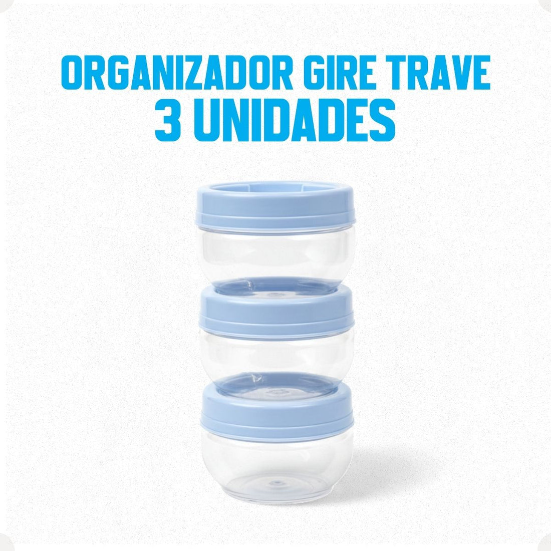 Kit Porta Condimentos Gire Trave 155ml 3 Peças Azul Claro