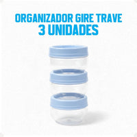Kit Porta Condimentos Gire Trave 155ml 3 Peças Azul Claro