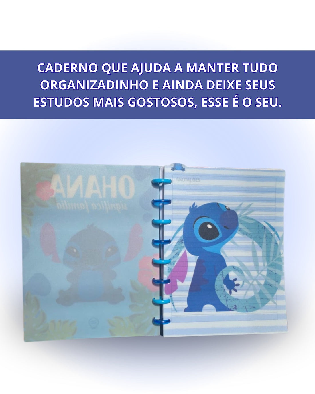 Caderno de Anotações com Divisória 21x16cm 100fls Stitch