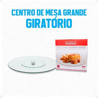 Centro de Mesa Giratório em Vidro – 40 cm