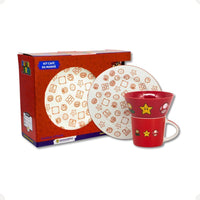 Conjunto Breakfast Super Mario em Cerâmica com Caneca, Bowl e Prato