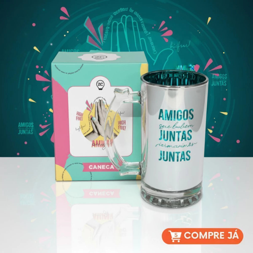 Caneca de Chopp Eletrostática Amigas – 450 ml