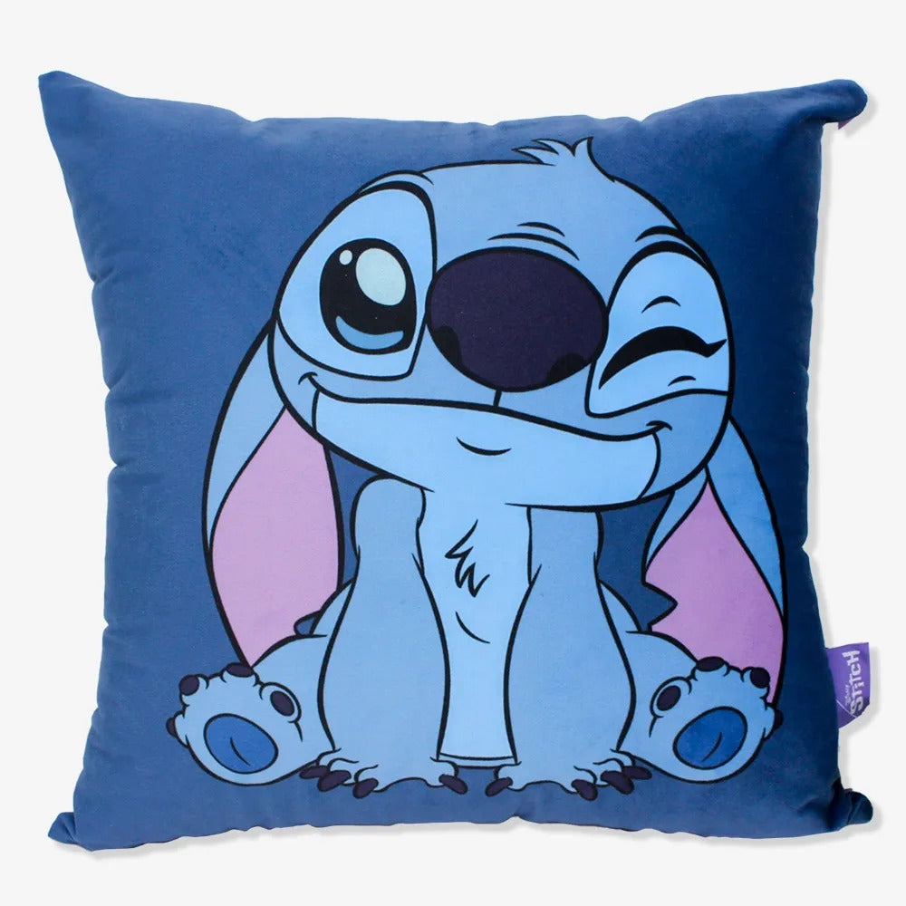 Almofada Fibra Veludo 40x40cm Stitch Cute
