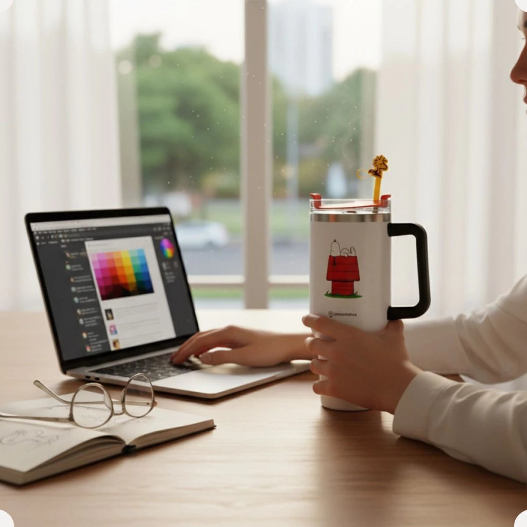Canecão Térmico Tumbler Snoopy com Pingente – 1,15 L