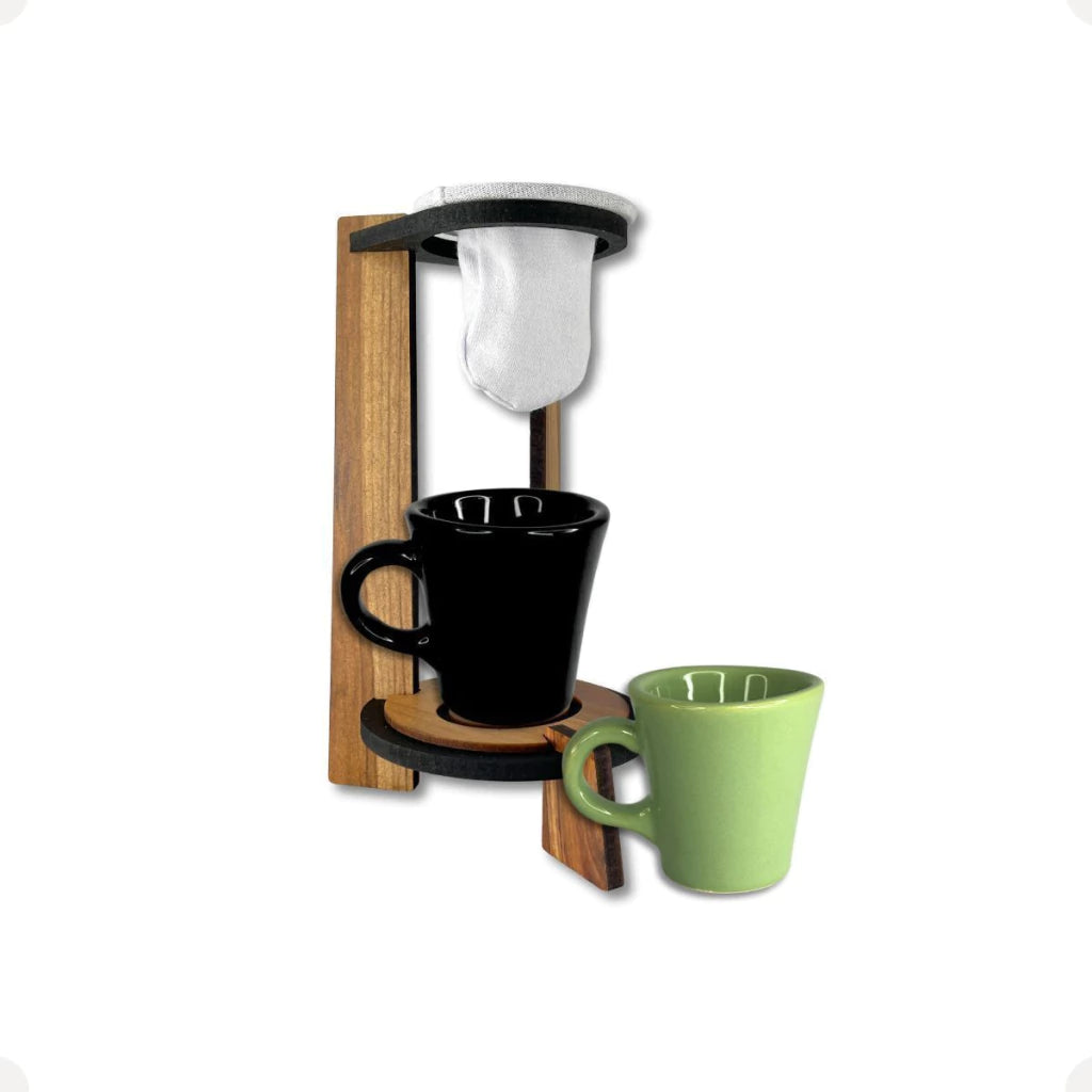 Mini Coador Artesanal com Xícara em MDF – 250 ml