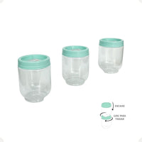 Kit Porta Condimentos Gire Trave 380ml 3 Peças Verde Agua