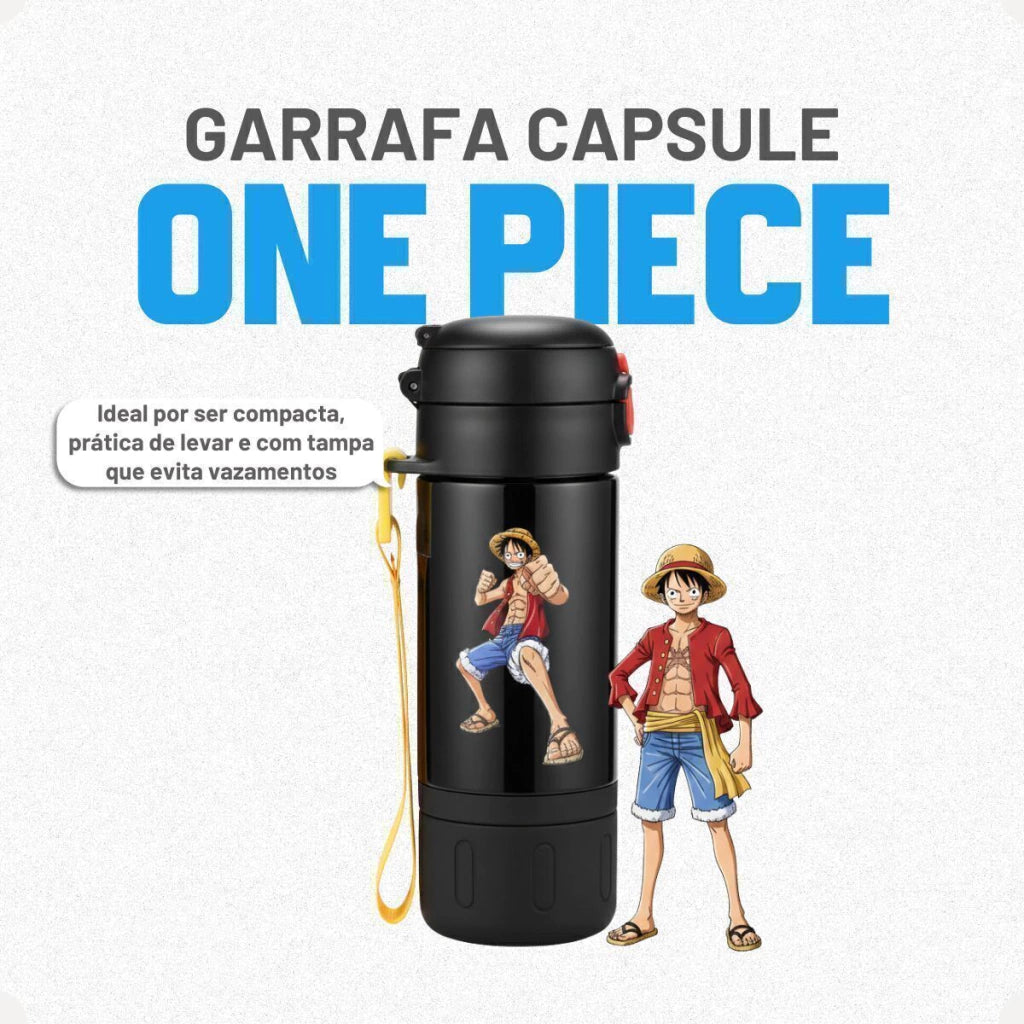 Garrafa Térmica Capsule com Canudo e Alça One Piece – 450 ml