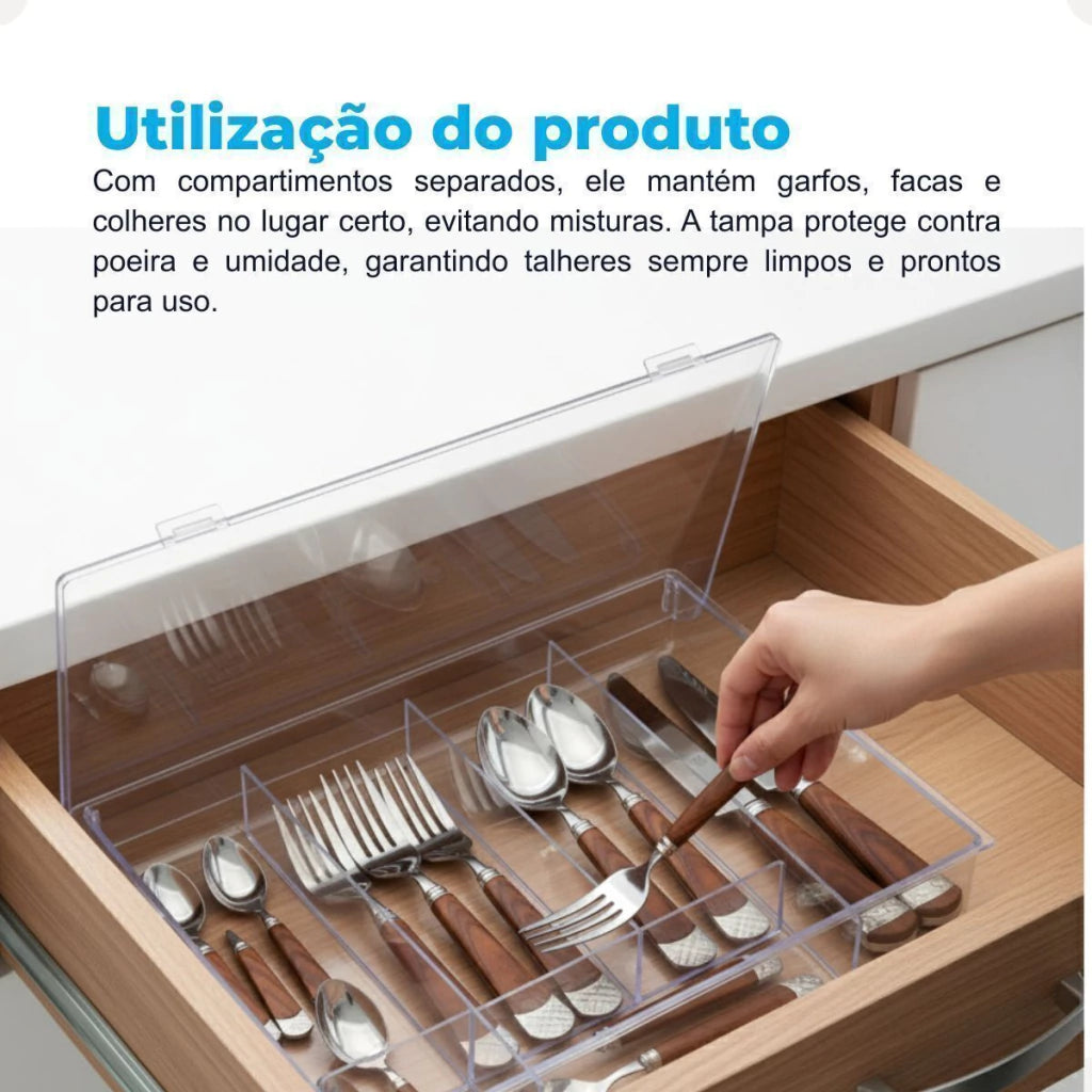 Porta-Talheres Keita com Tampa