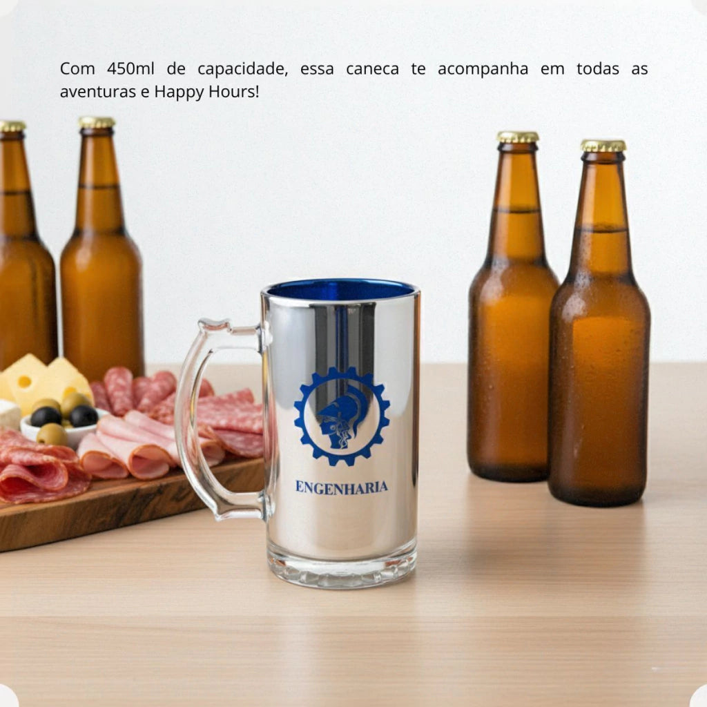 Caneca de Chopp Eletrostática Profissões Engenharia – 450 ml