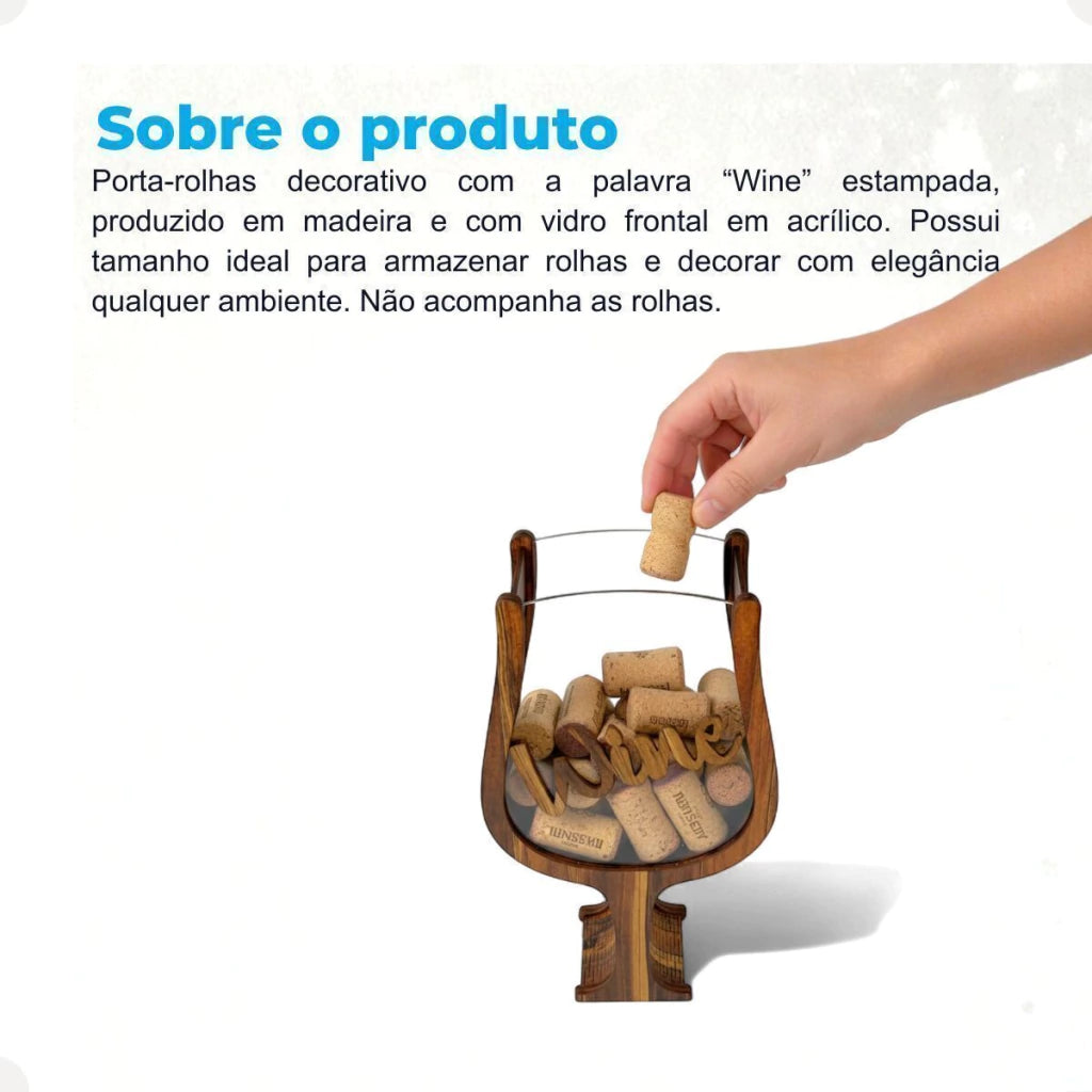 Porta-Rolhas em Formato de Taça em MDF – P