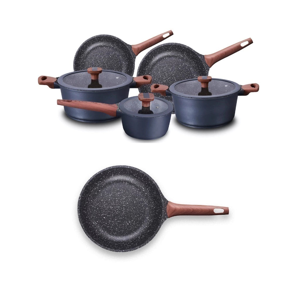 Conjunto de Panelas Titanium MTA 5 Peças com Revestimento Ceramic Flon Marmorizado