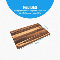 Tábua de Churrasco Retangular em Madeira – Tamanho M (40 x 24,5 cm)