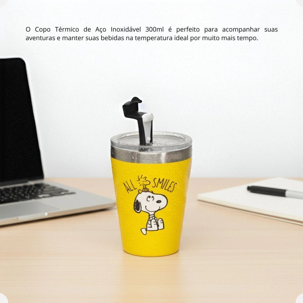 Copo de Viagem Snap com Tampa Snoopy Core – 300 ml