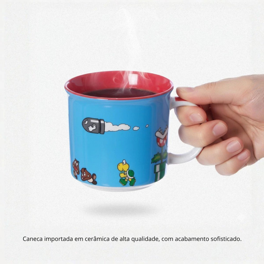 Caneca Tom Super Mario Azul em Cerâmica – 350 ml