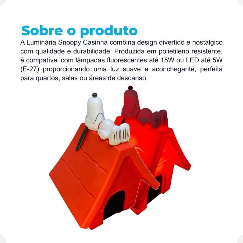 Luminária Casinha Snoopy Vermelha