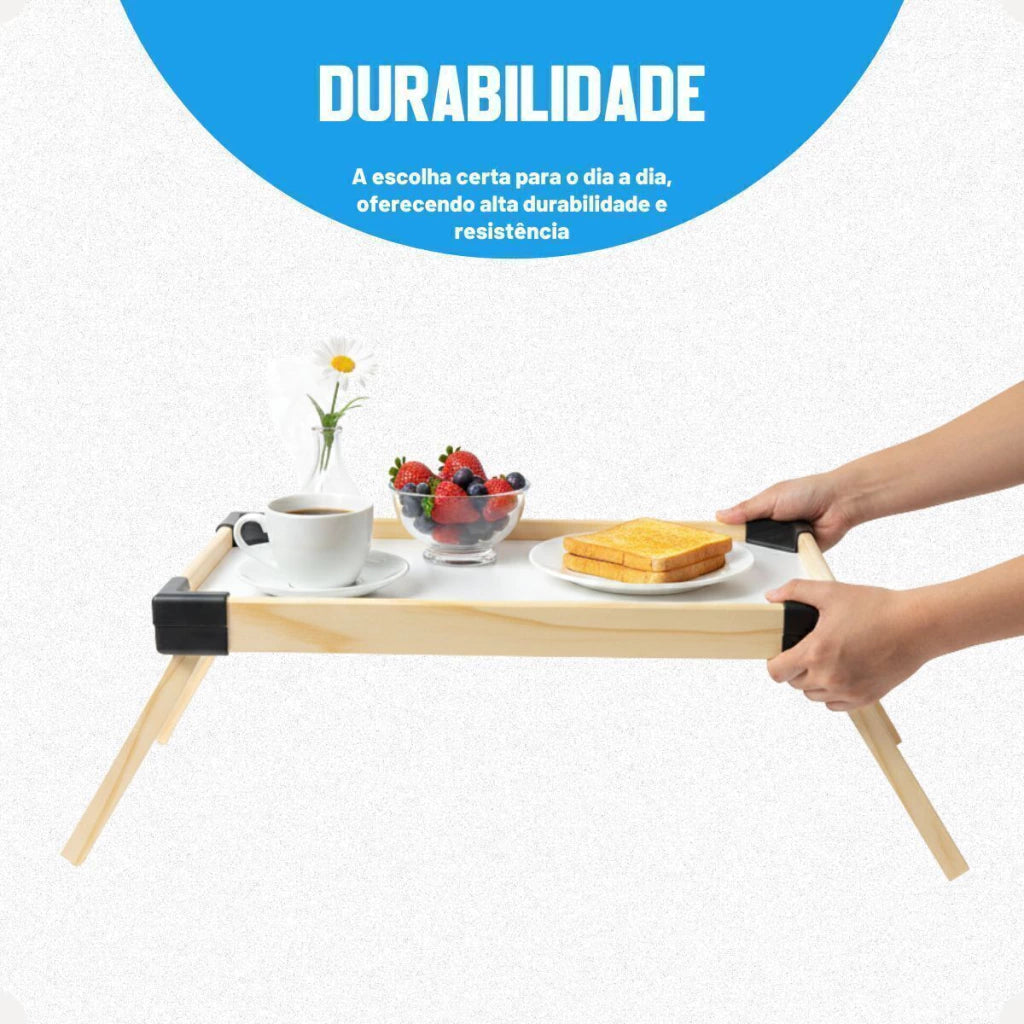 Bandeja para Servir Dobrável em Madeira Pinus Strong – 47 x 27 cm