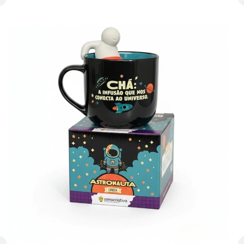 Caneca com Infusor de Chá Astronauta – 350 ml