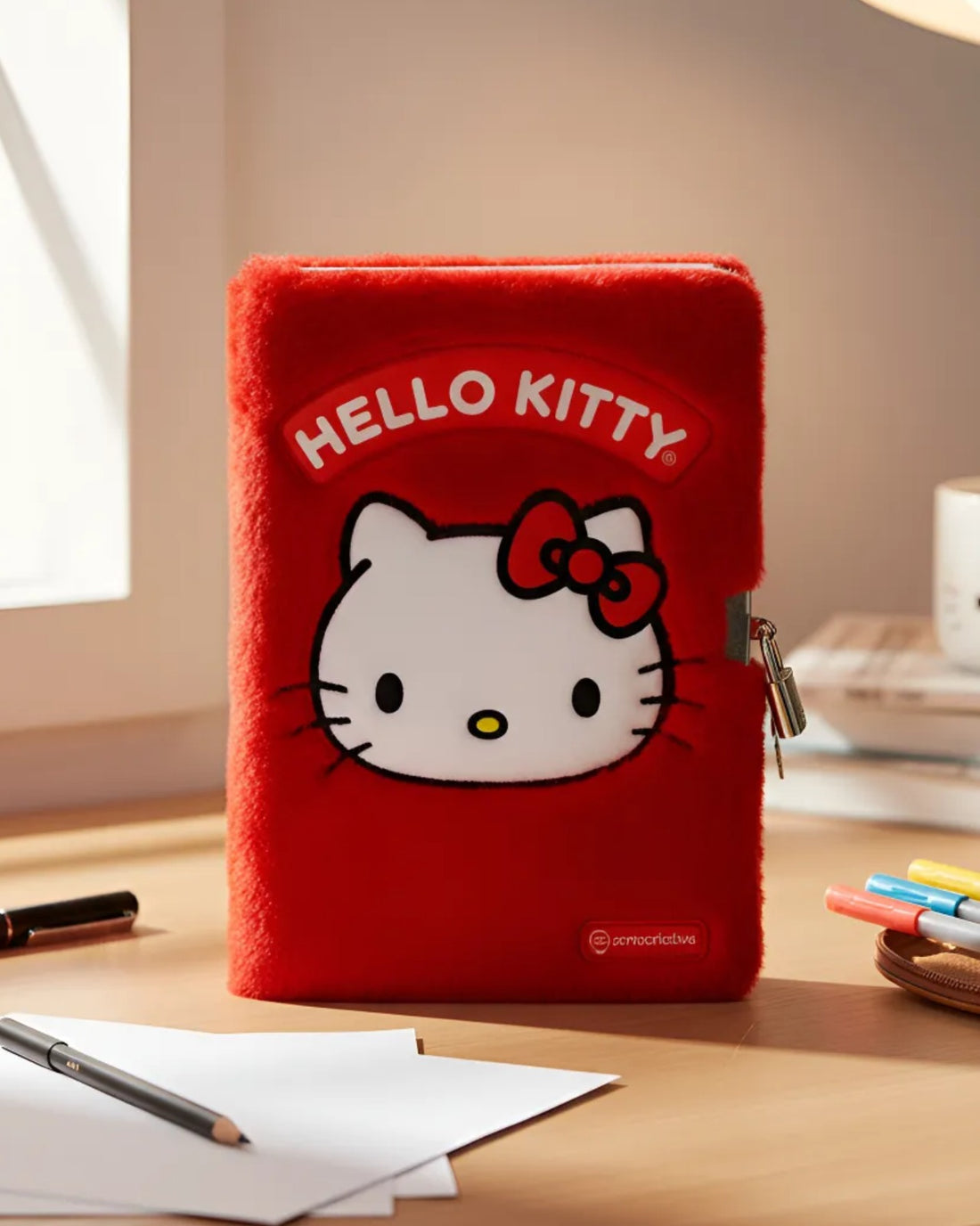 Caderno de Pelúcia com Cadeado A5 80fls Hello Kitty