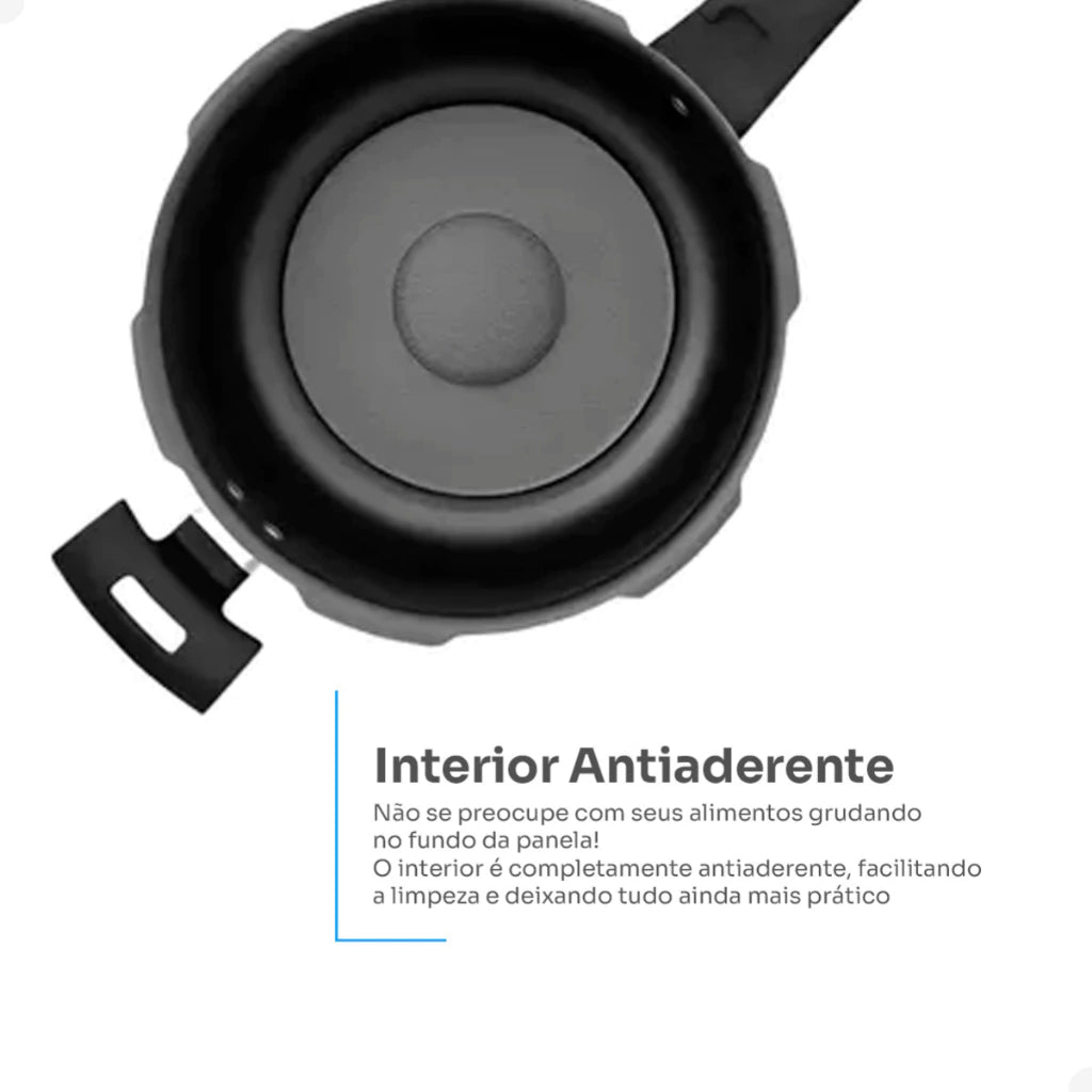 Panela de Pressão Panelux 4,5 L Antiaderente por Dentro e por Fora – Preta