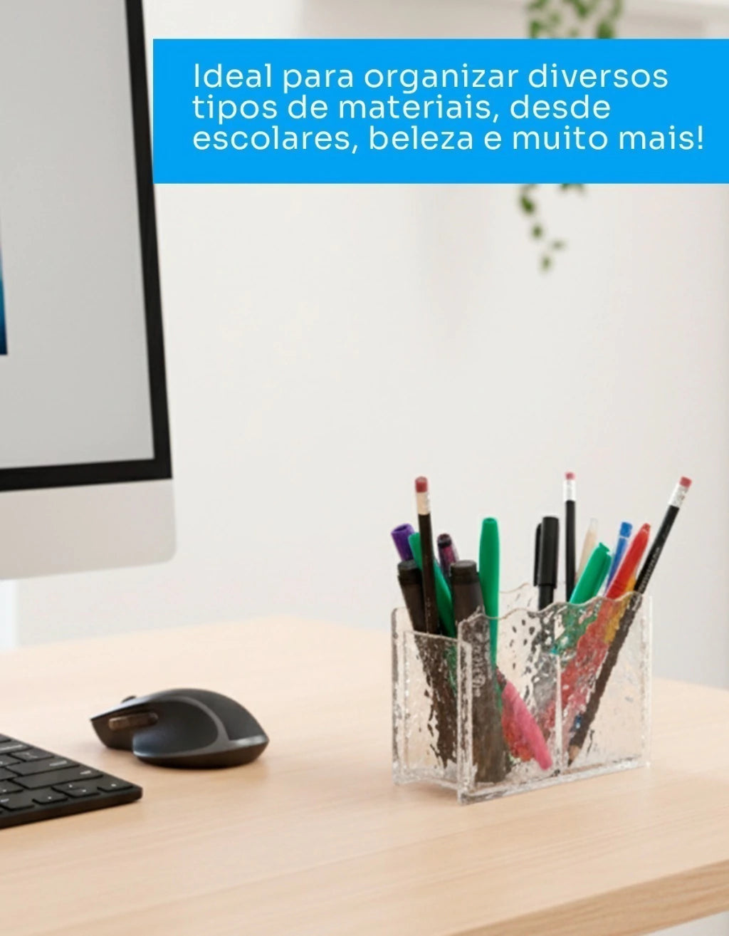 Organizador Multiuso Duplo em Acrílico Texturizado
