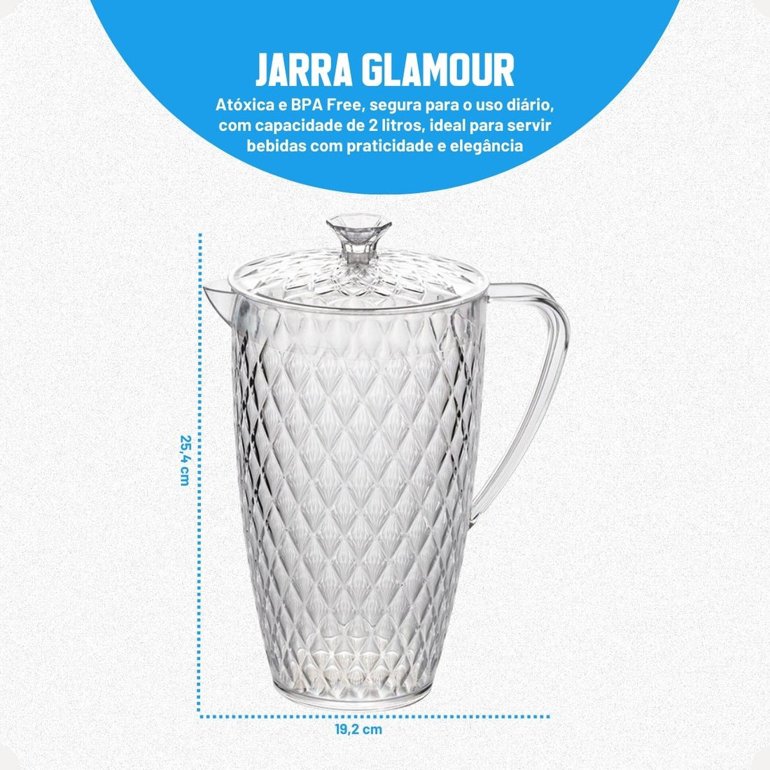Kit Glamour Jarra 2L + Queijeira + Mantegueira + Boleira Baixa