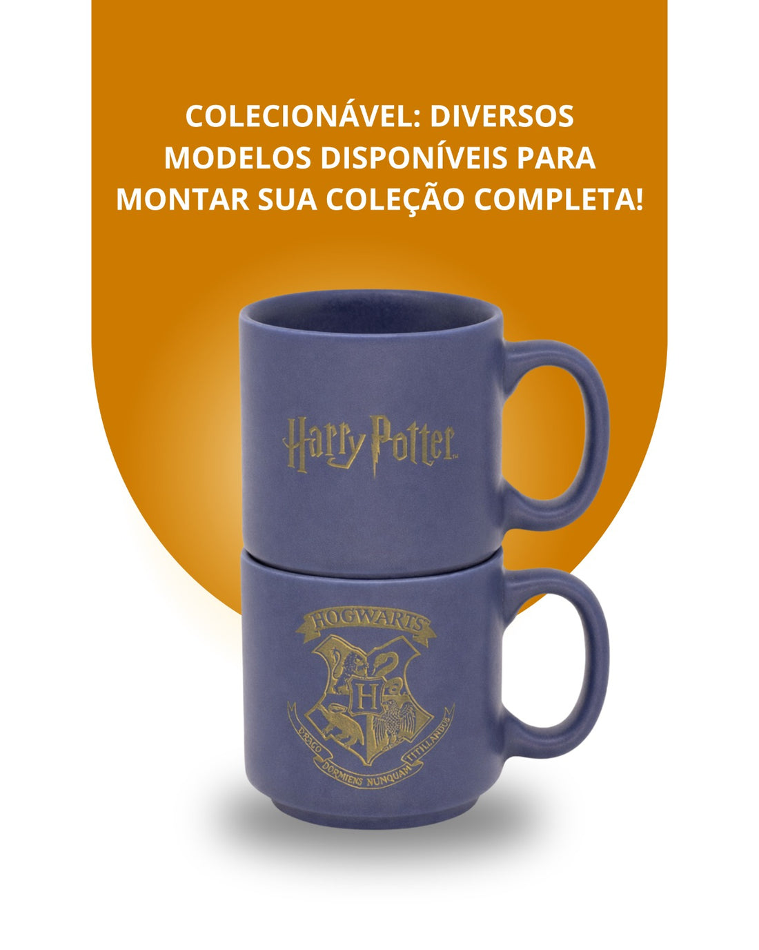 Caneca Mini Tina Cerâmica 100ml Brasão Hogwarts
