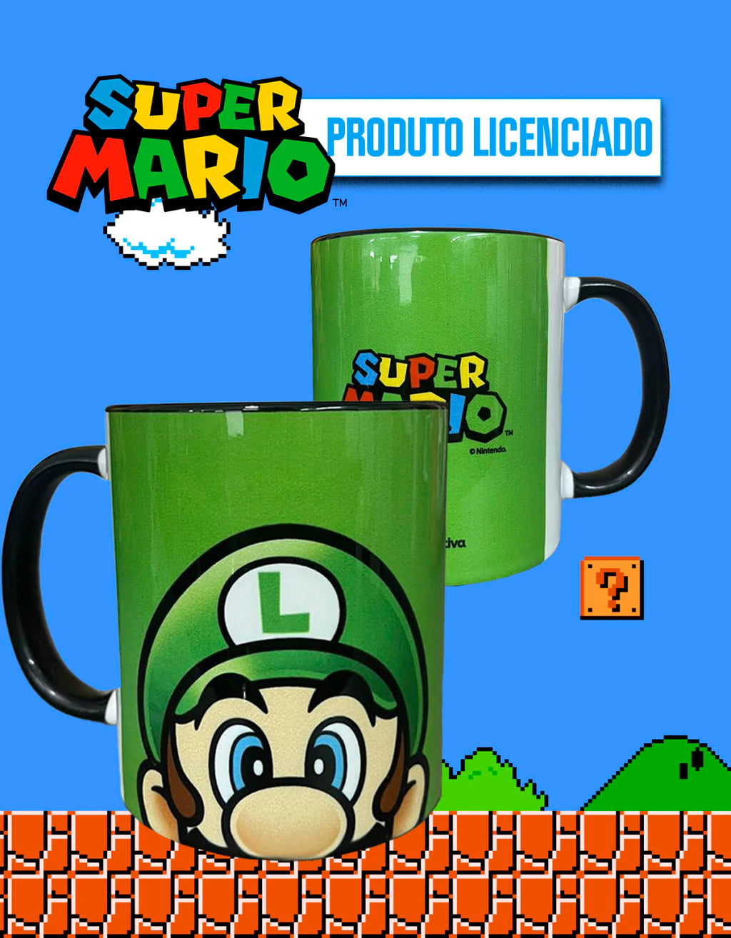 Caneca Pop Super Luigi Face em Cerâmica – 350 ml