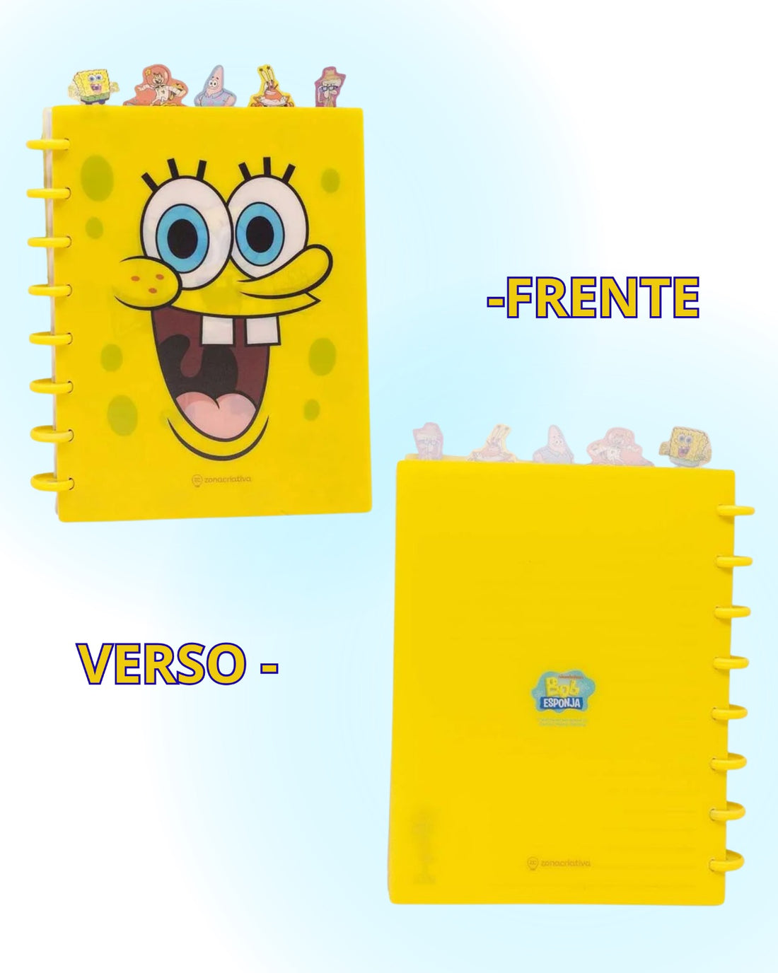 Caderno de Anotações com Divisória 21x16cm 100fls Bob Esponja