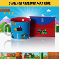 Caneca Tom Super Mario Azul em Cerâmica – 350 ml