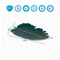 Kit Centro de Mesa Redondo 30cm + Folha Curva 24,5cm Zein Verde Dourado